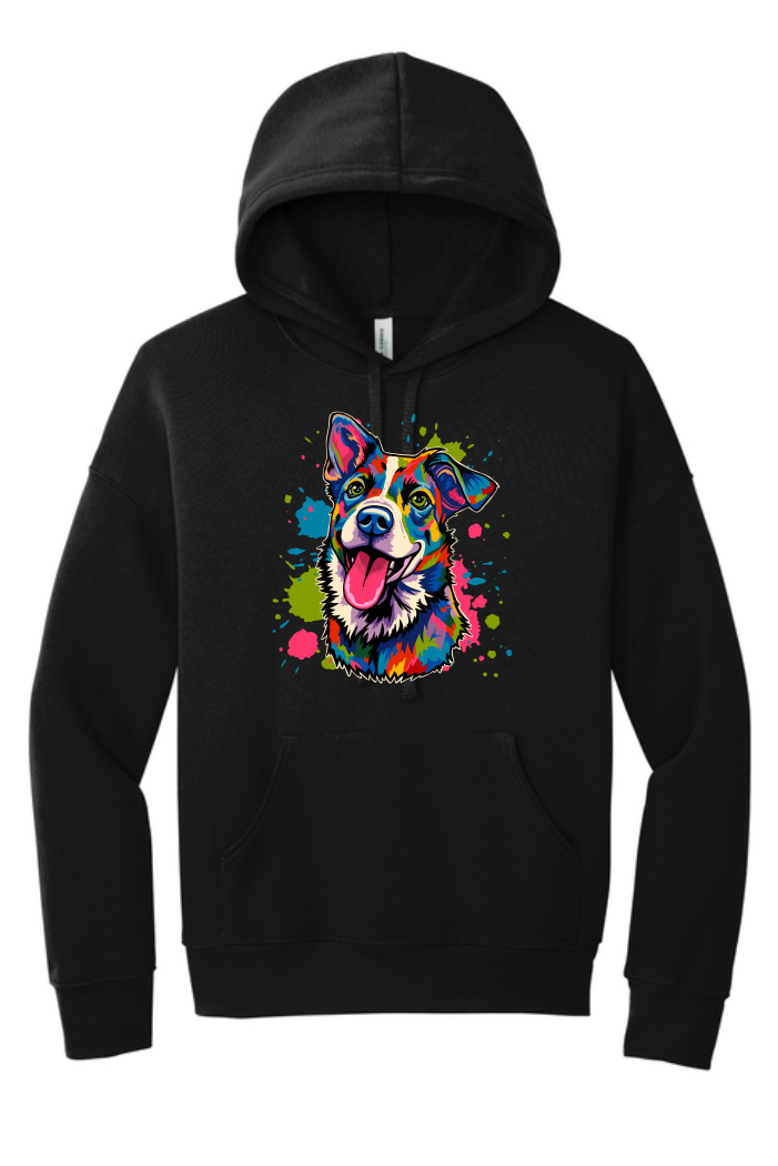 Pop-Art Dog Drop Shoulder Hoodie