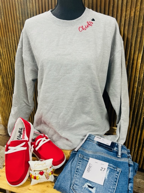 Chiefs Embroidered Crewneck Sweatshirt
