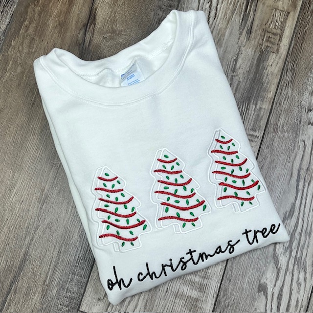 oh christmas tree Embroidered Crewneck Sweatshirt