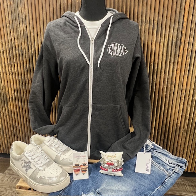 Kansas City Embroidered Sponge Fleece Full Zip Hoodie
