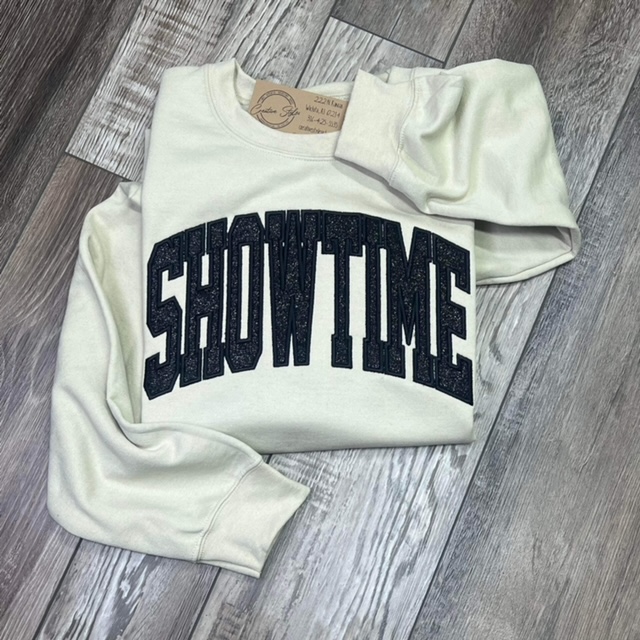 Showtime Glitter/Foam Embroidered Crewneck Sweatshirt