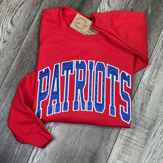 Patriots Glitter x Embroidery Crewneck Sweatshirt