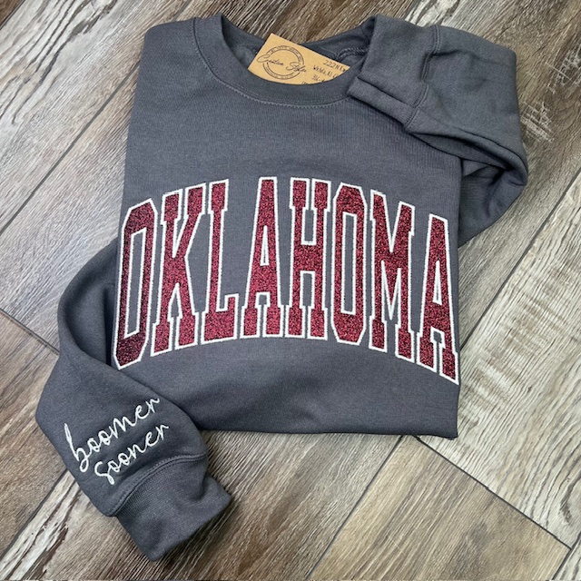 Oklahoma Embroidered Crewneck Sweatshirt