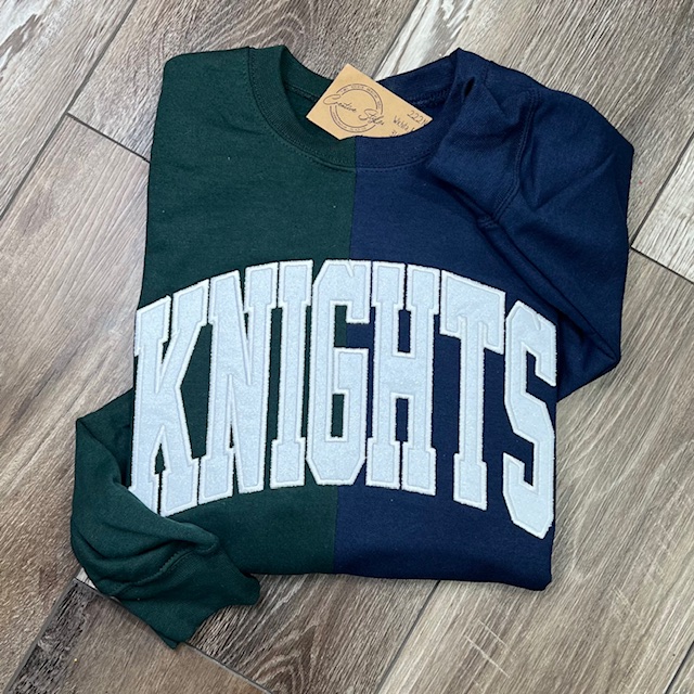 Knights Glitter Embroidered Crewneck Sweatshirt