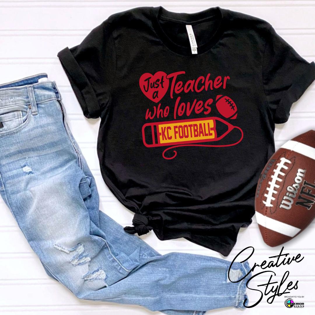 Teacher Who Loves KC Football Tee
