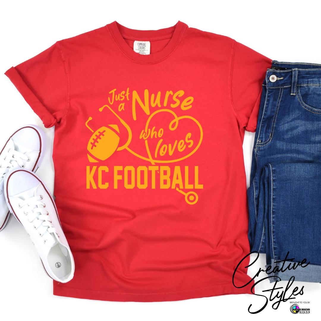 Nurse Who Loves KC Football Tee