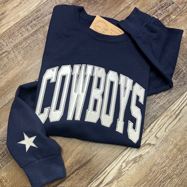 Cowboys Embroidered Crewneck