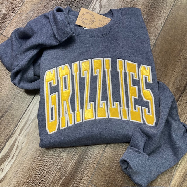 Grizzlies Embroidered Crewneck