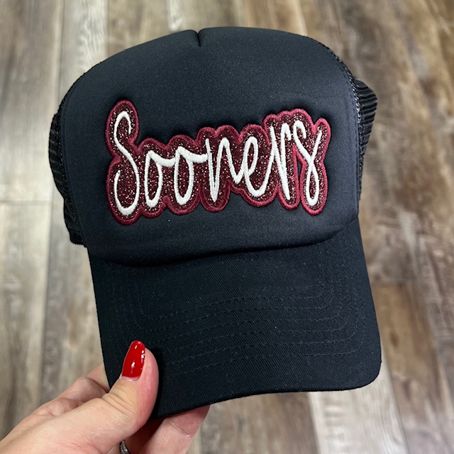 Sooners Glitter Embroidered Foam Trucker Cap