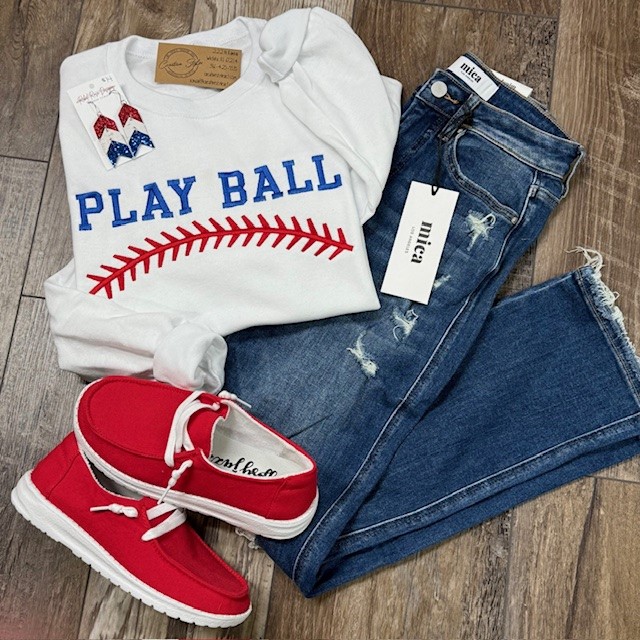 Play Ball Embroidered Sweatshirt