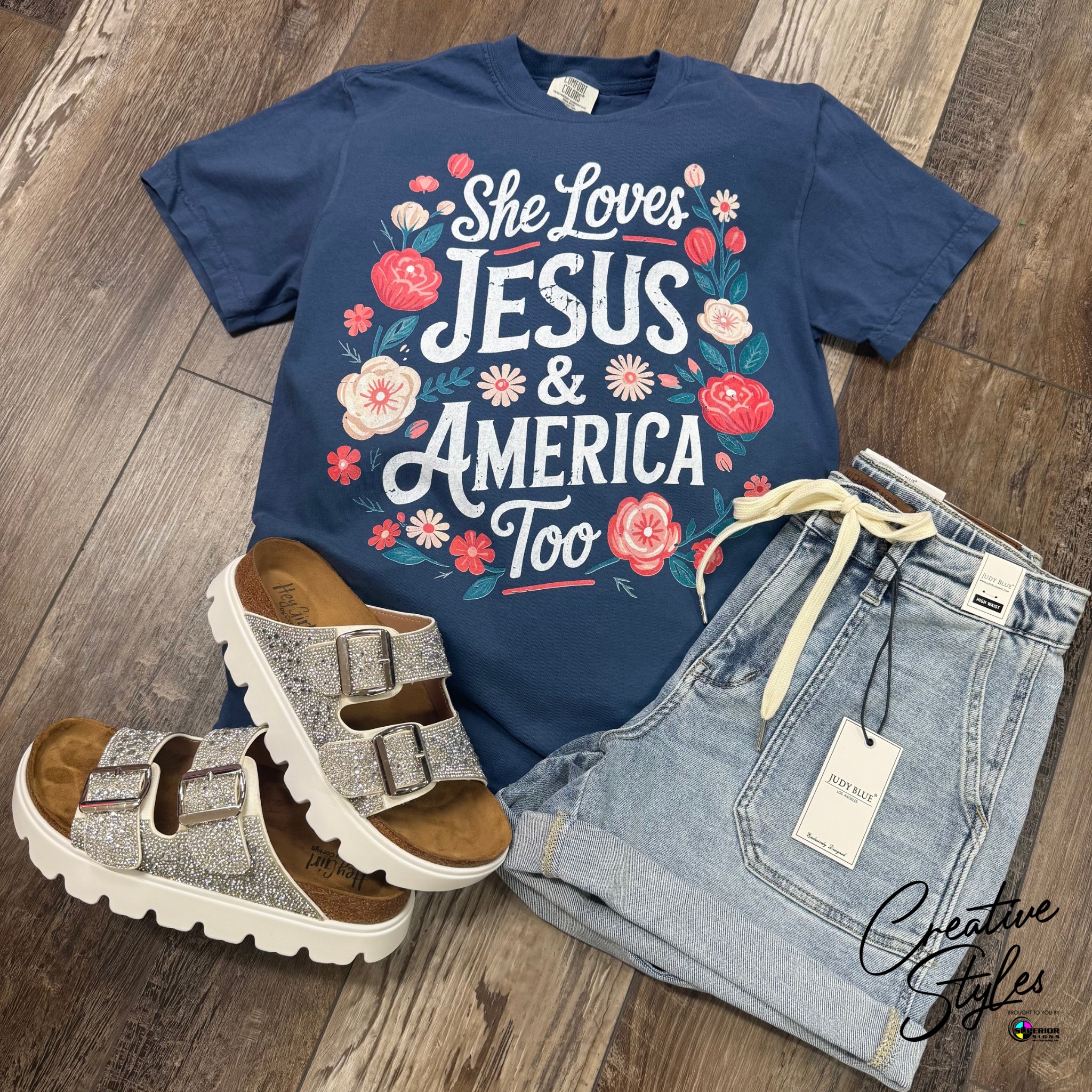Loves Jesus & America Too Tee