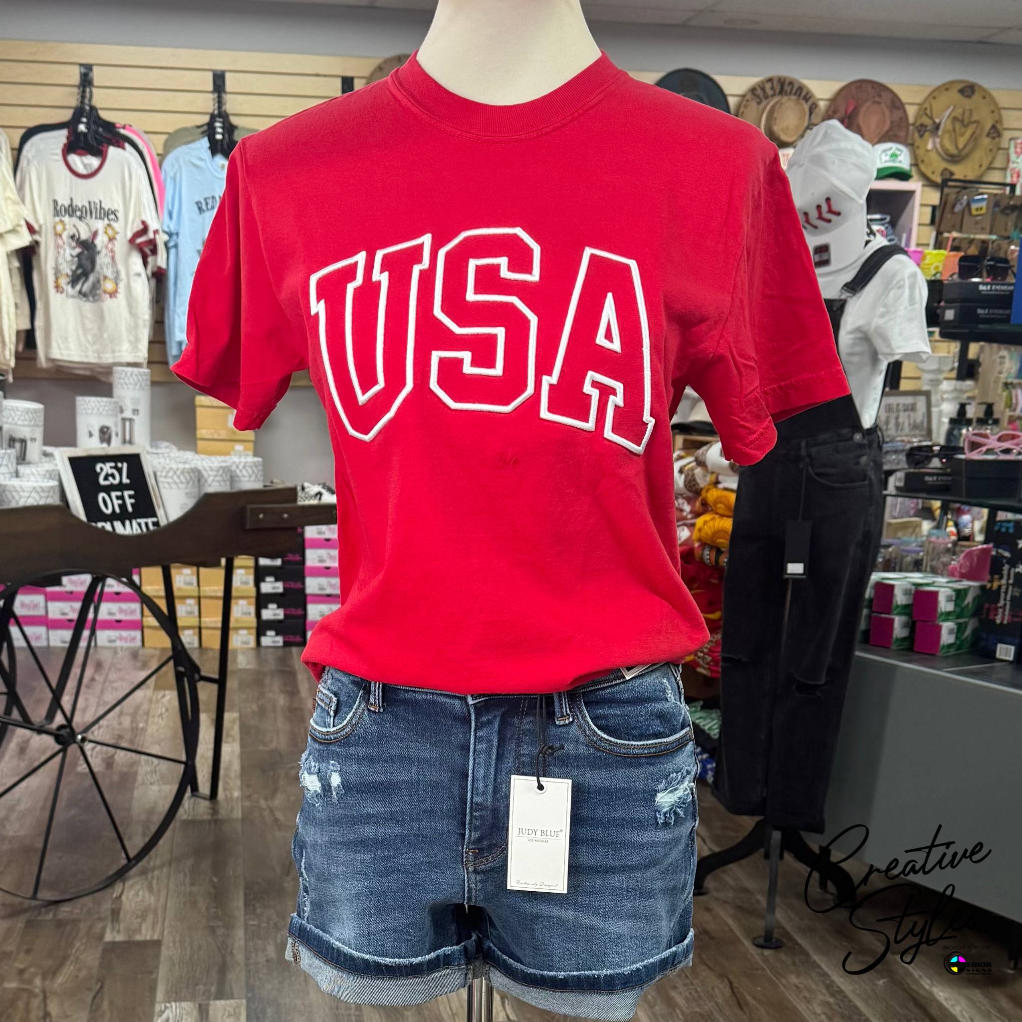 3D Puff USA Embroidered Tee
