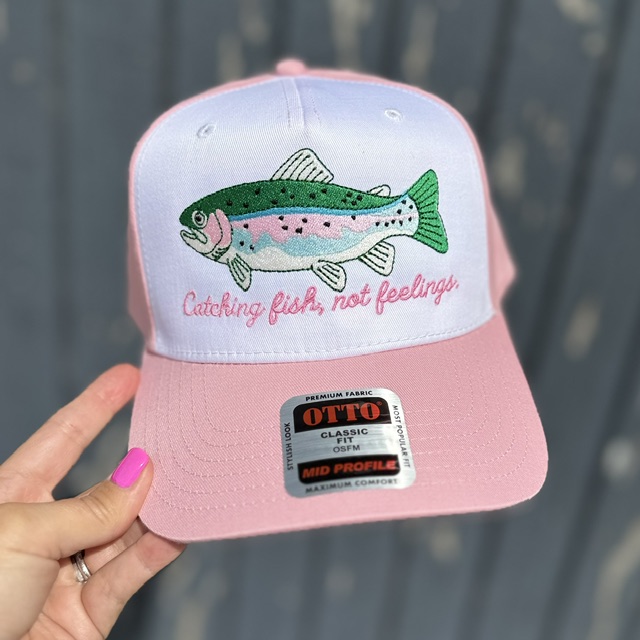 Catching Fish, Not Feelings Embroidered Hat