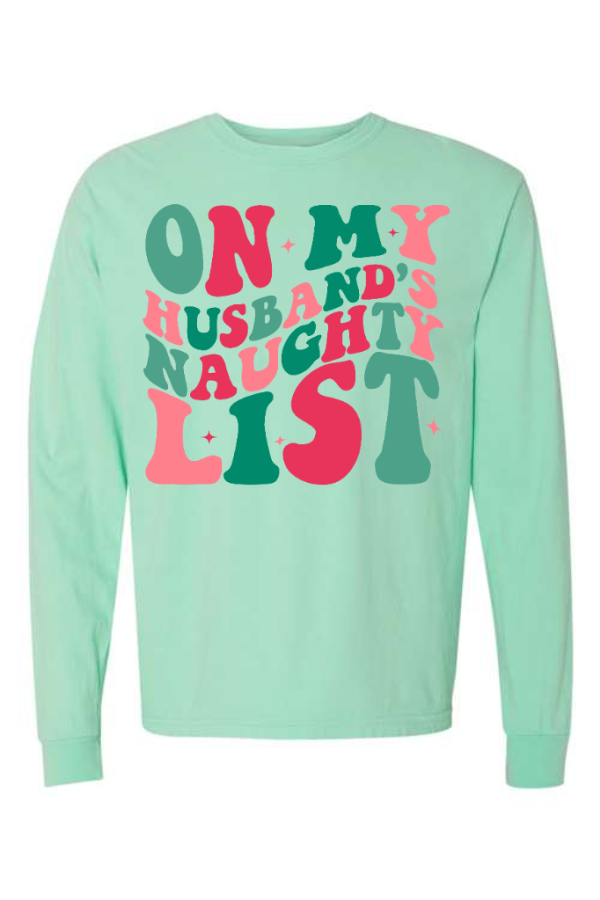 Husband's Naughty List Long Sleeve Tee