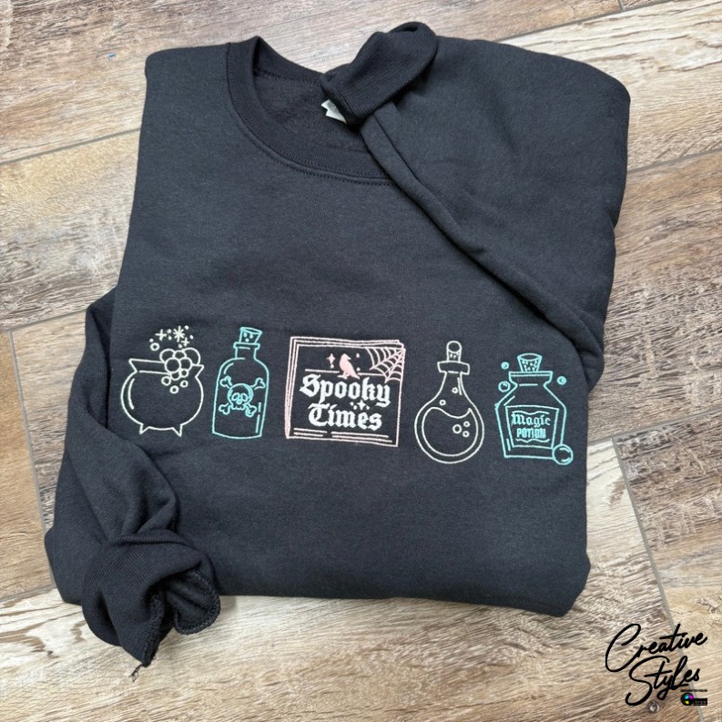 Spooky Times Embroidered Sweatshirt