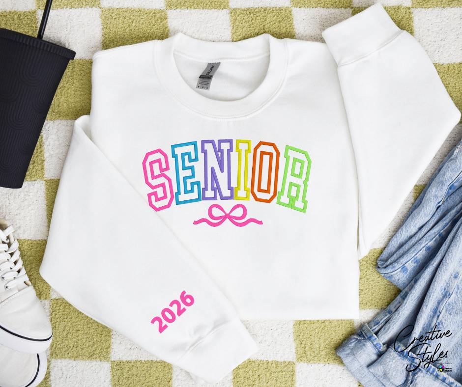 Senior Bow Embroidered Sweatshirt