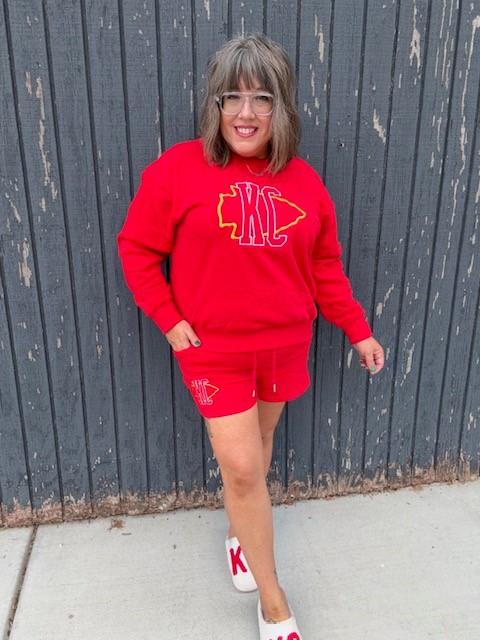 KC Embroidered Fleece Short Set - Medium