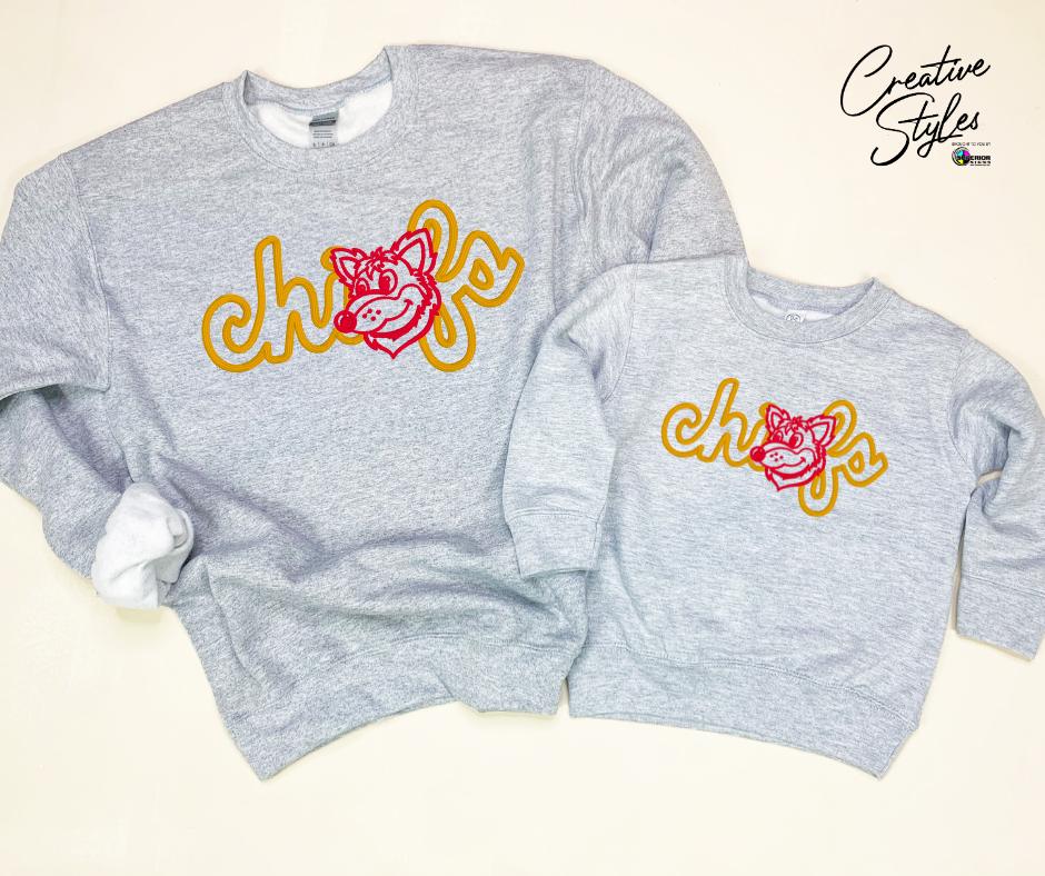 Vintage Chiefs Mascot Embroidered Crewneck Sweatshirt