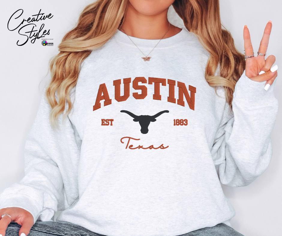 Austin Collegiate Embroidered Crewneck Sweatshirt