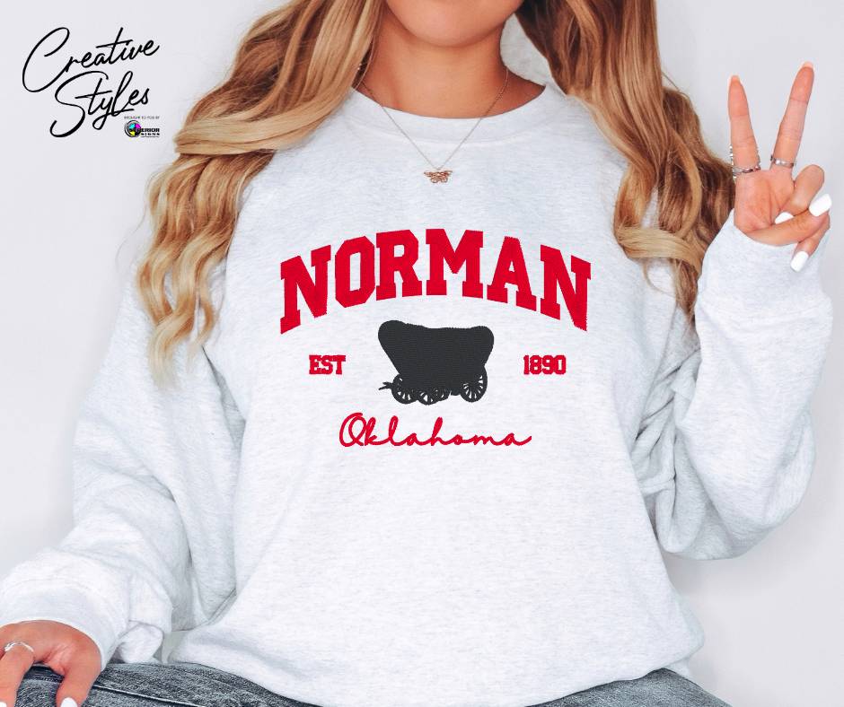 Norman Collegiate Embroidered Crewneck Sweatshirt