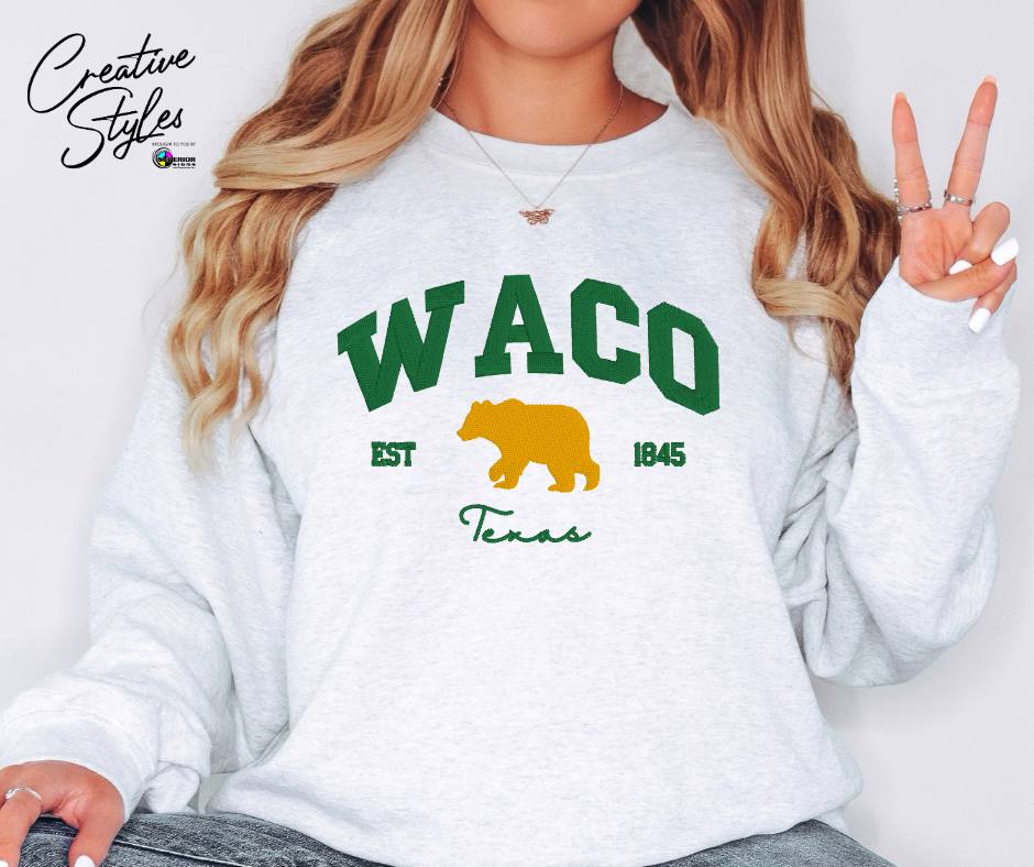 Waco Collegiate Embroidered Crewneck Sweatshirt