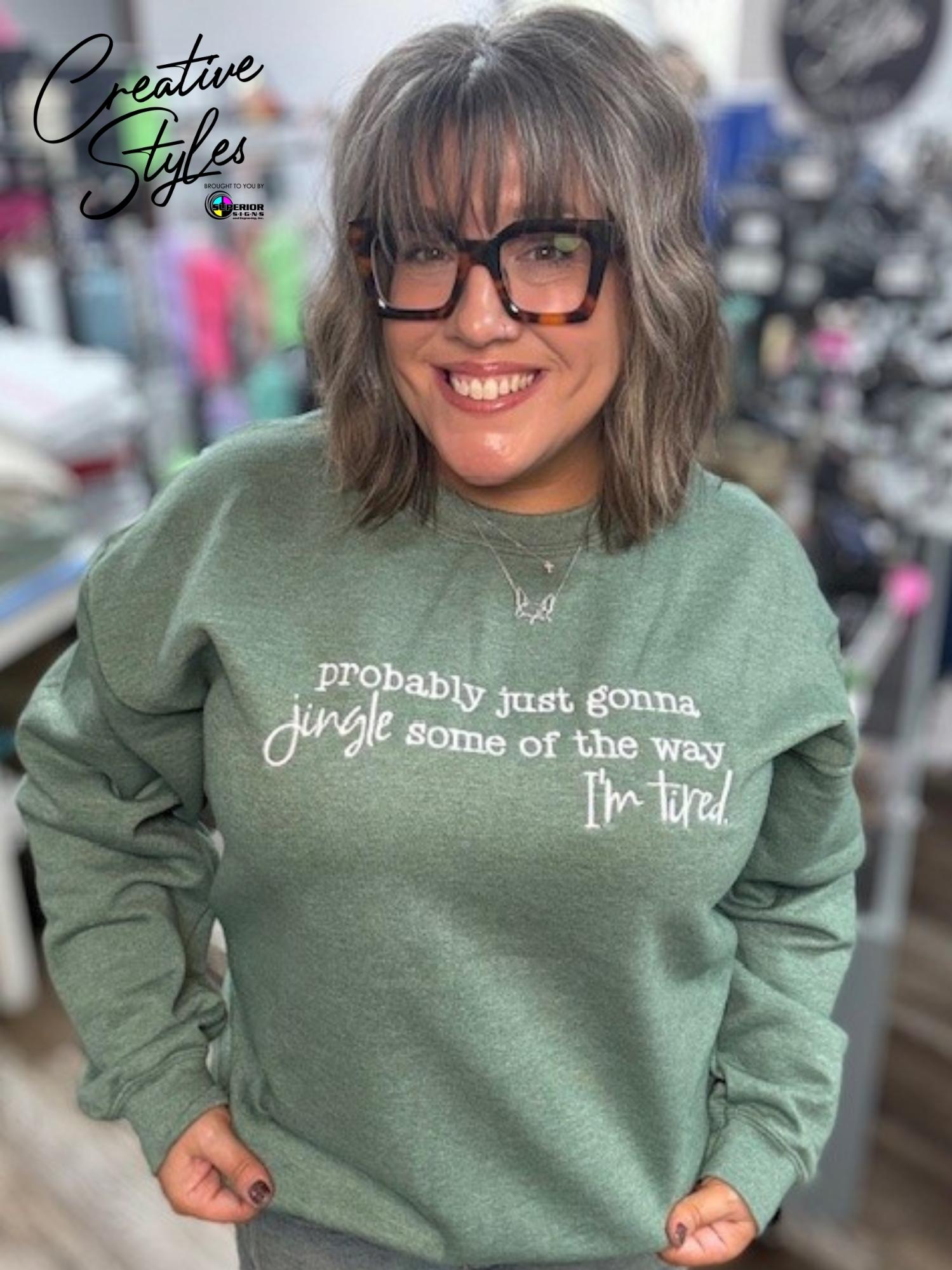 I'm Tired Embroidered Crewneck