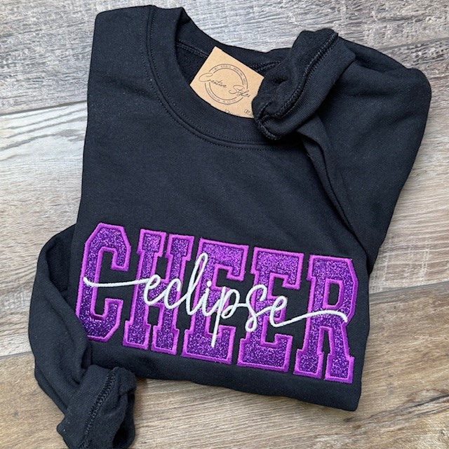 Cheer Eclipse Glitter Embroidered TODDLER Crewneck Sweatshirt