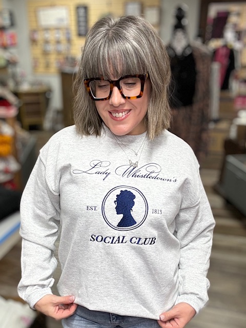 Lady Whistledown's Social Club Embroidered Sweatshirt