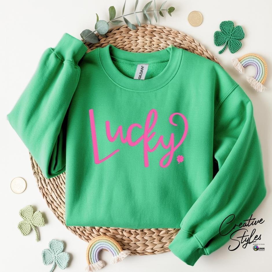 Lucky Embroidered Crewneck