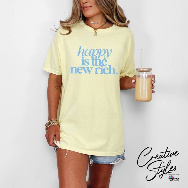 happy in the new rich Tee