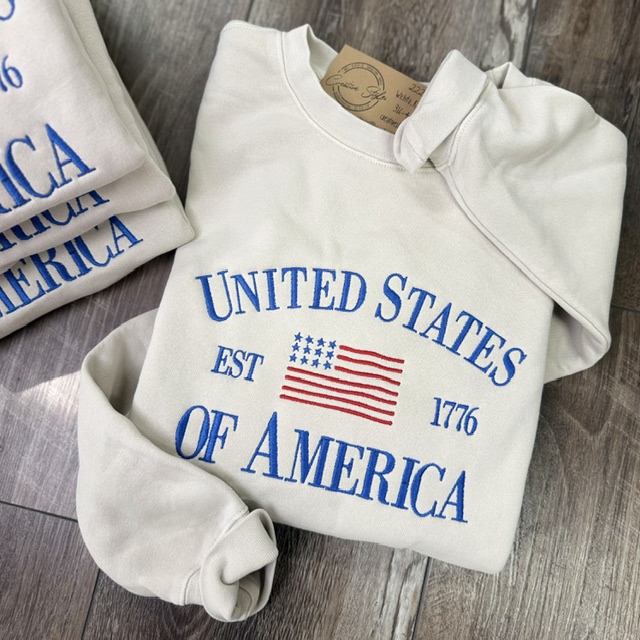 United States of America Embroidered Crewneck