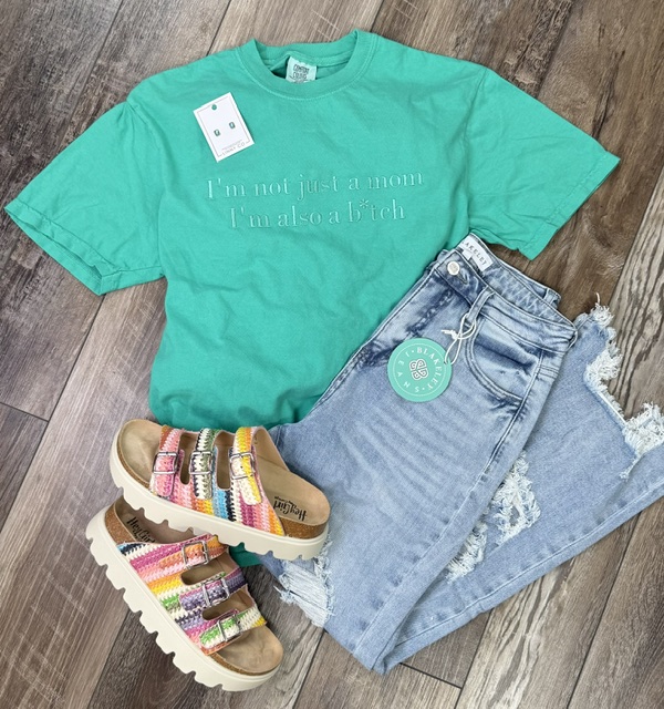 Not Just a Mom Embroidered Tee