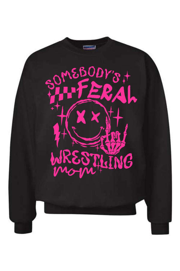 Feral Wrestling Mom Crewneck Sweatshirt