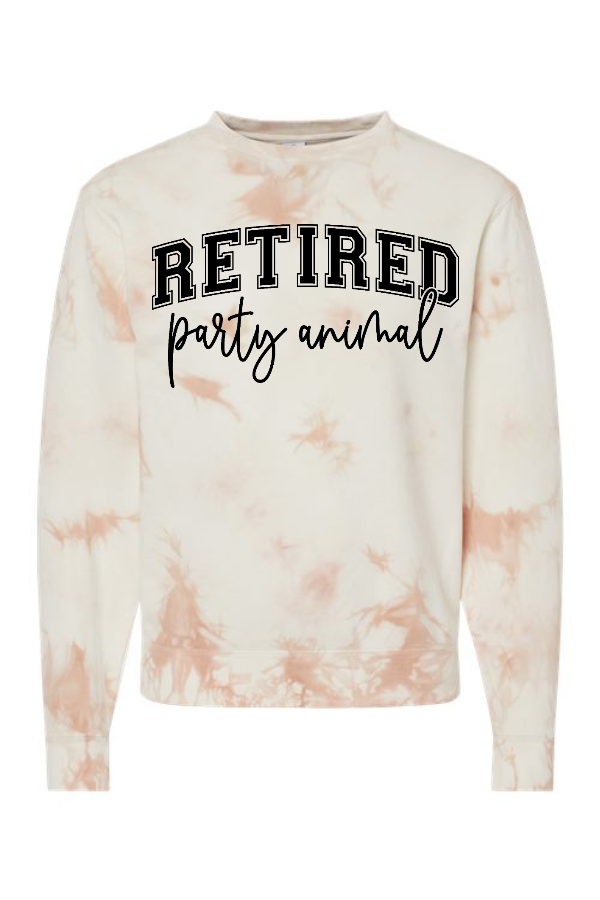Retired Party Animal Tie Dyed Sweatshirt