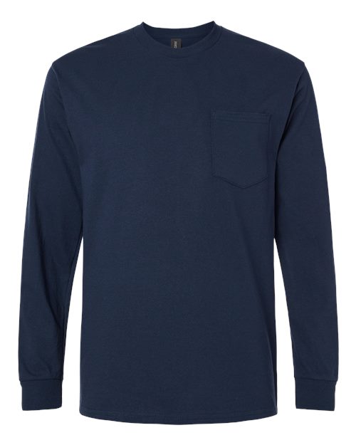 Pocket Cotton Long-Sleeve T-Shirt with embroidery option