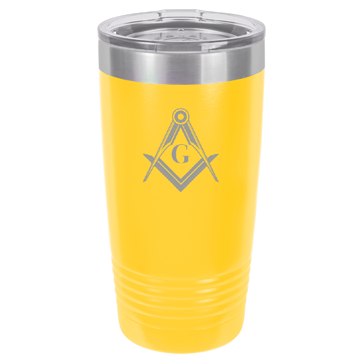 Polar Camel 20oz Yellow Ringneck Vacuum Insulated Tumbler with Clear Lid