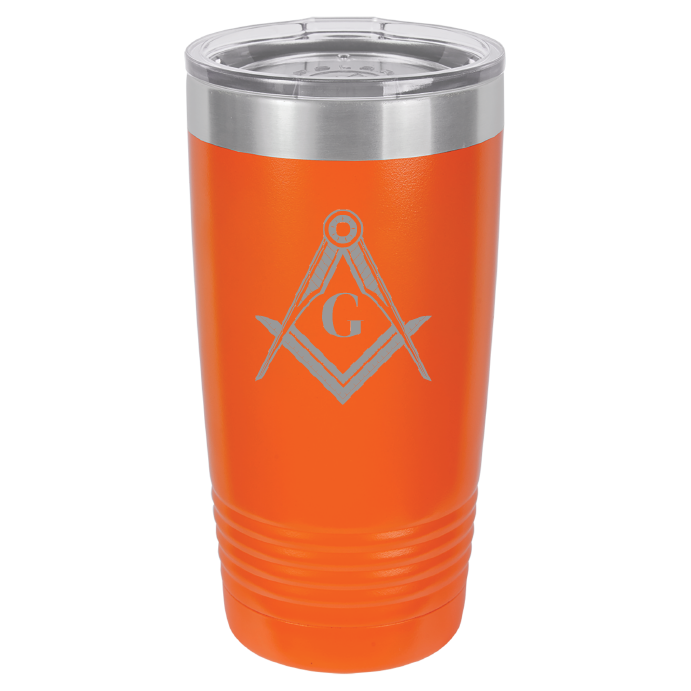 Polar Camel 20oz Orange Ringneck Vacuum Insulated Tumbler with Clear Lid