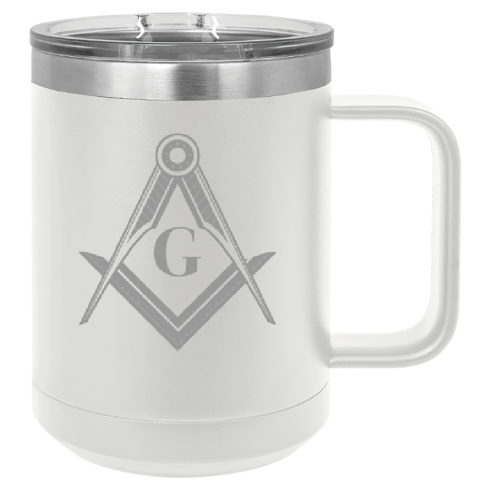 Polar Camel 15oz White Vacuum Insulated Mug with Slider Lid