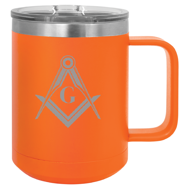 Polar Camel 15oz Orange Vacuum Insulated Mug with Slider Lid
