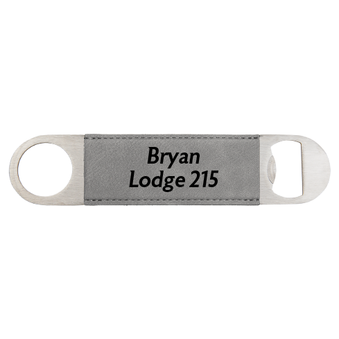 1 1/2" x 7" Gray Leatherette Bottle Opener