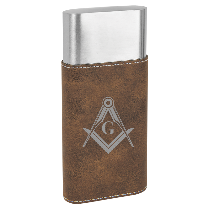 Rustic/Silver Leatherette Cigar Case with Cutter