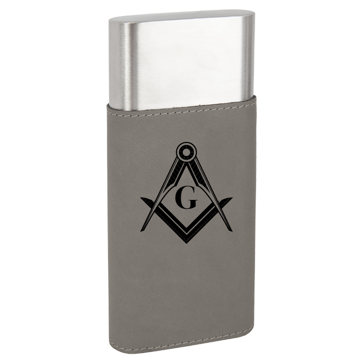 Gray Leatherette Cigar Case with Cutter