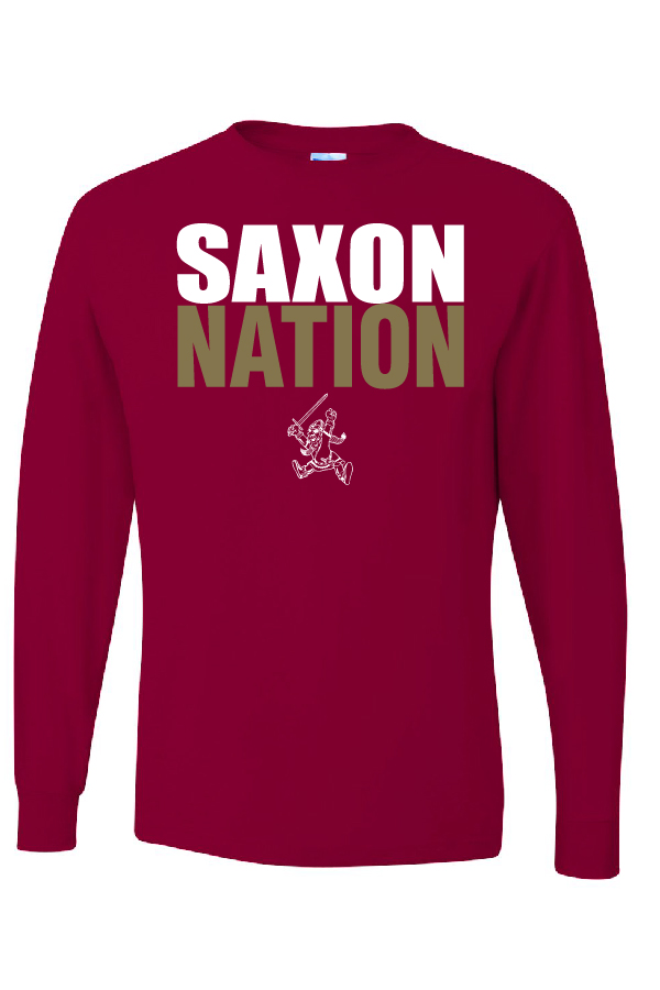 SHS 22.7 Cardinal LS Saxon Nation T-shirt