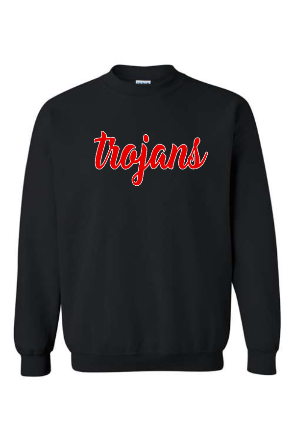 Cursive Trojans Crewneck Sweatshirt STITCHED FABRIC