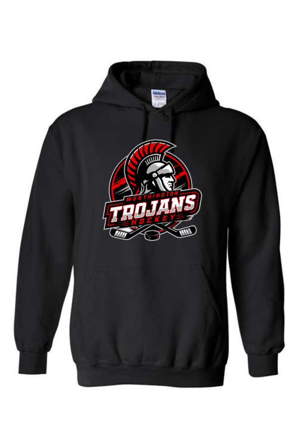 SCREEN PRINTED Trojan Hockey Hooded Sweatshirt