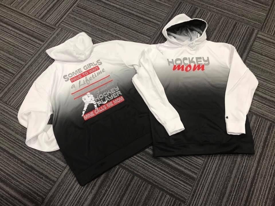 "Hockey MOM" Ombre Hooded Sweatshirt
