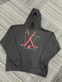 "MN Outline with Sticks" ADULT Midweight Hooded Sweatshirt