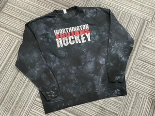 "Worthington Trojan Hockey" Unisex Midweight Tie Dyed Crewneck Sweatshirt