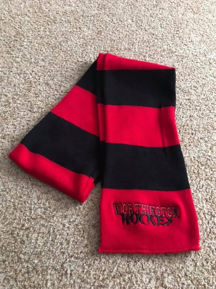 "Worthington Hockey" Rugby Striped Knit Scarf