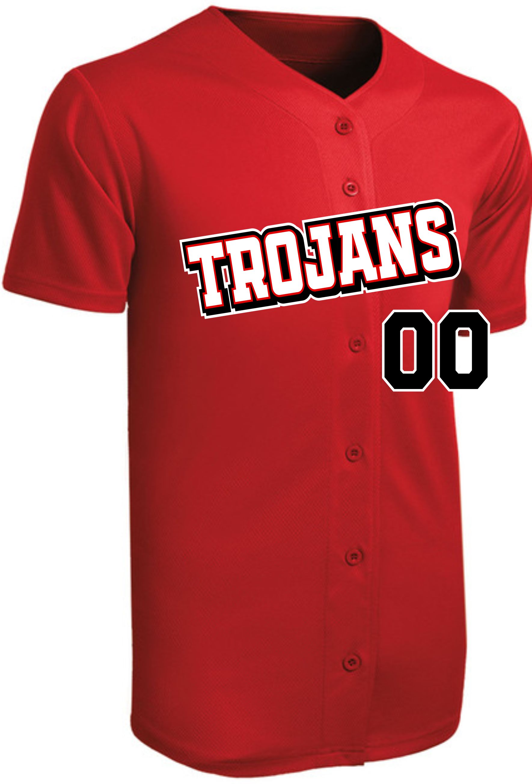 TROJANS Tough Mesh Full-Button Baseball Jersey